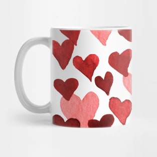 Valentine’s Day Watercolor Hearts – red Mug